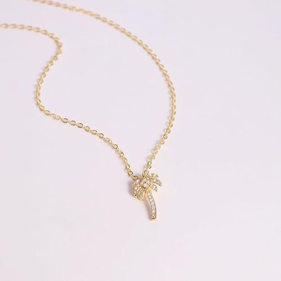 Neiman Marcus 14k Gold Plated Palm Tree Necklace - Picture 4 of 4